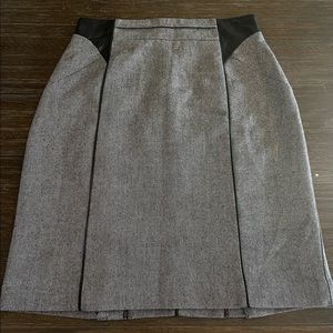Wool And Pleather Skirt